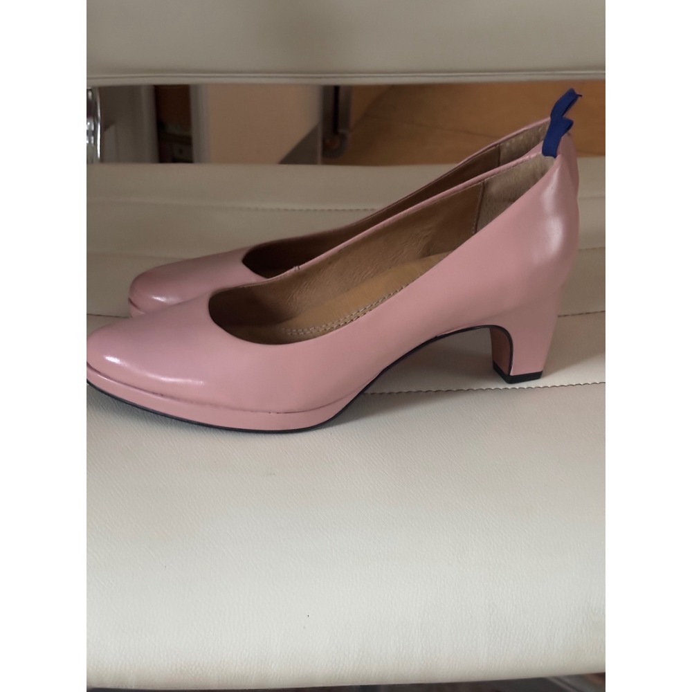Dr. Liza Pump Pink Leather Orthotic Platform Block Heel Shoes Womens 6.5M